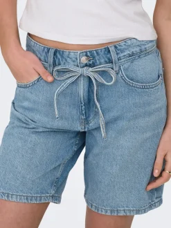 ONLLUMI Vita media Wide Leg Fit Bermuda in jeans