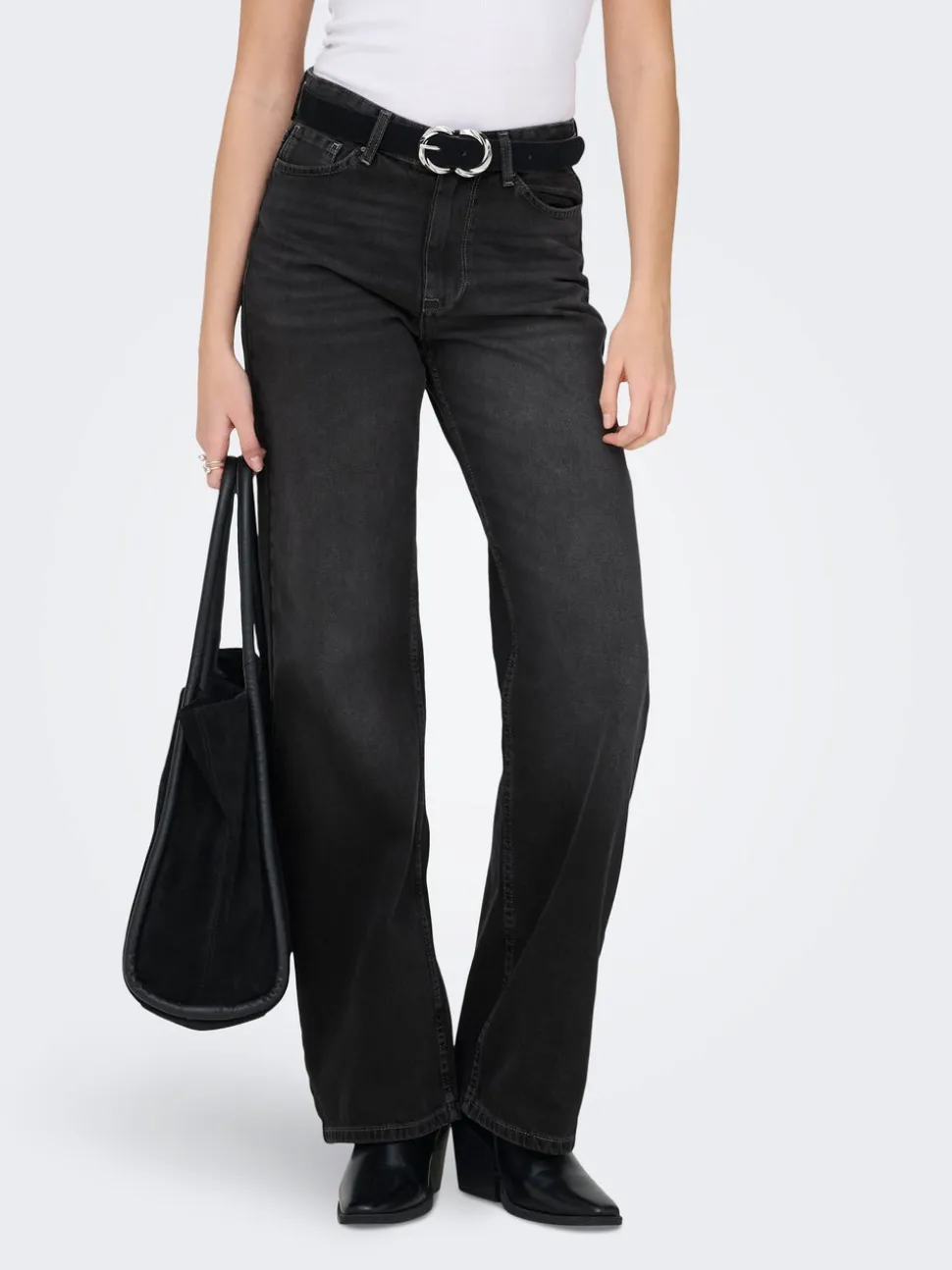 ONLMADDIE-O Vita alta Wide Leg Fit Jeans