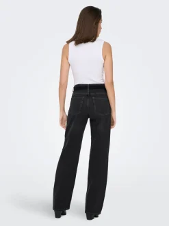 ONLMADDIE-O Vita alta Wide Leg Fit Jeans