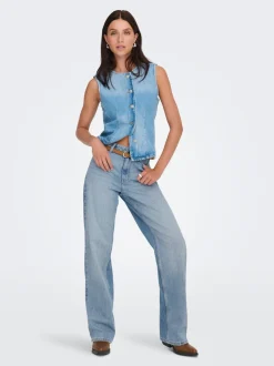 ONLMADDIE-O Vita alta Wide Leg Fit Jeans
