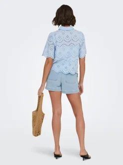 ONLMADELINE Vita alta Regular Fit Bermuda in jeans