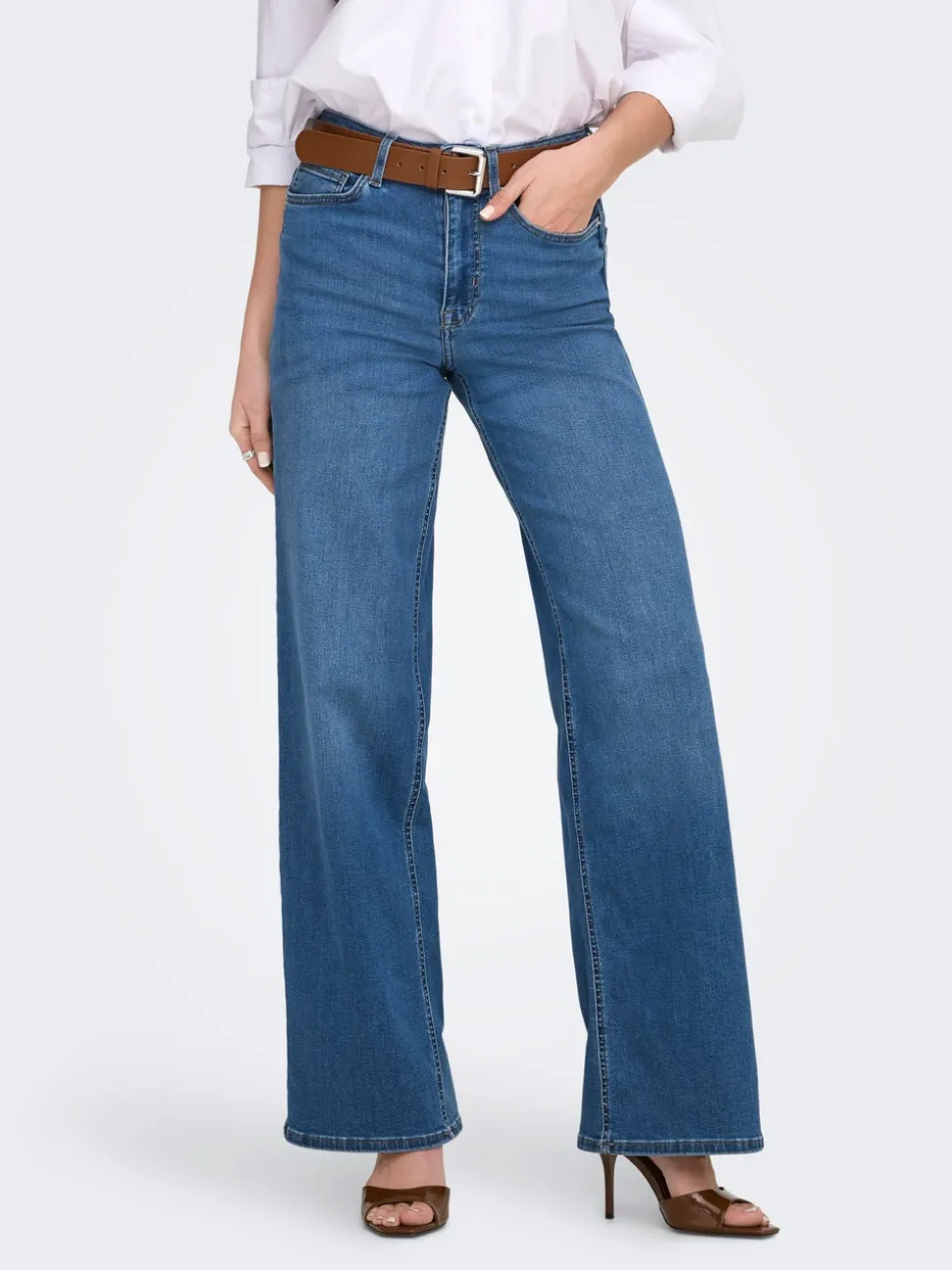 ONLMADISON Vita alta Wide Leg Fit Jeans