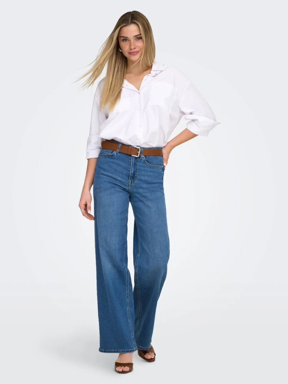ONLMADISON Vita alta Wide Leg Fit Jeans