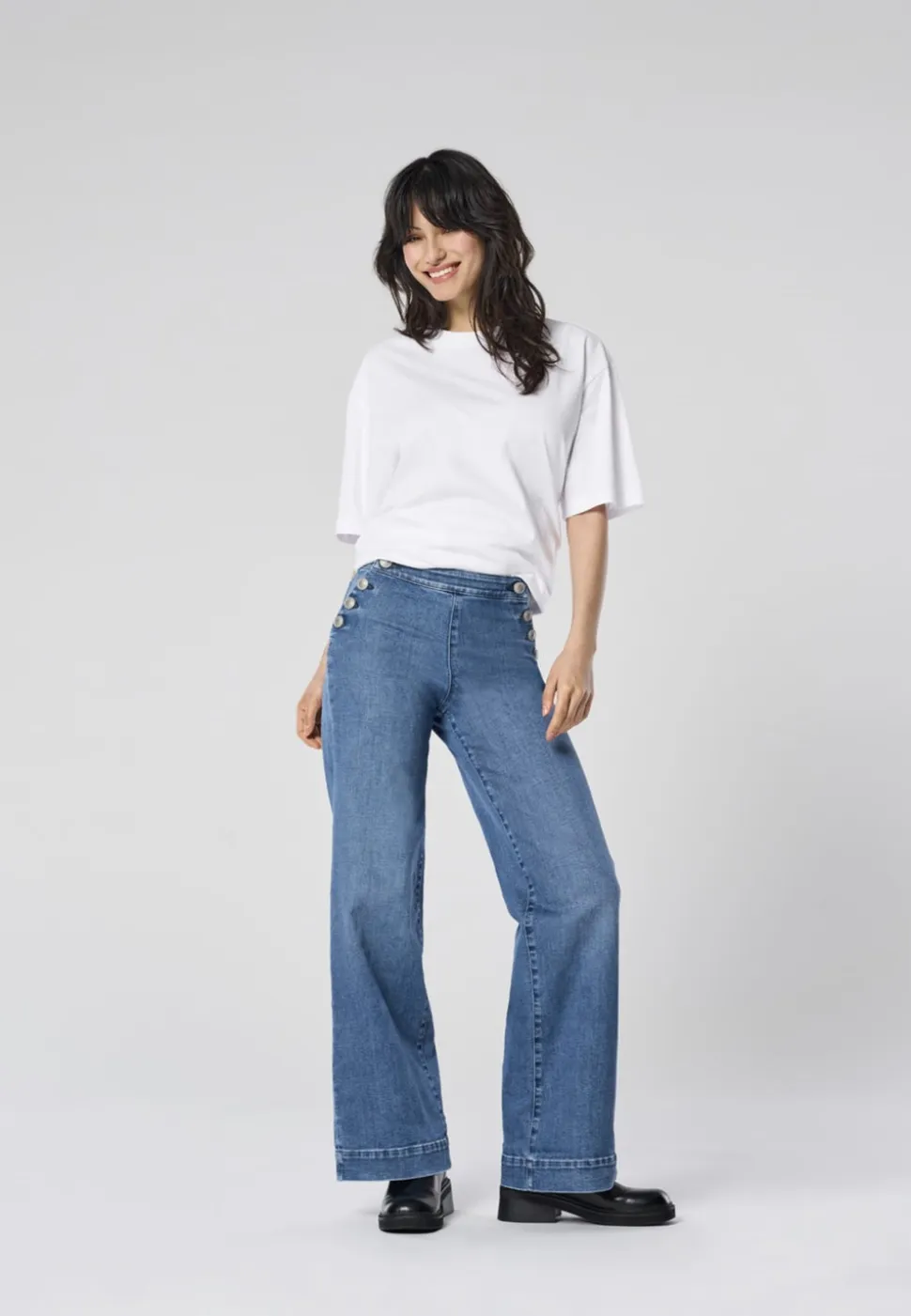 ONLMADISON Vita alta Wide Leg Fit Jeans