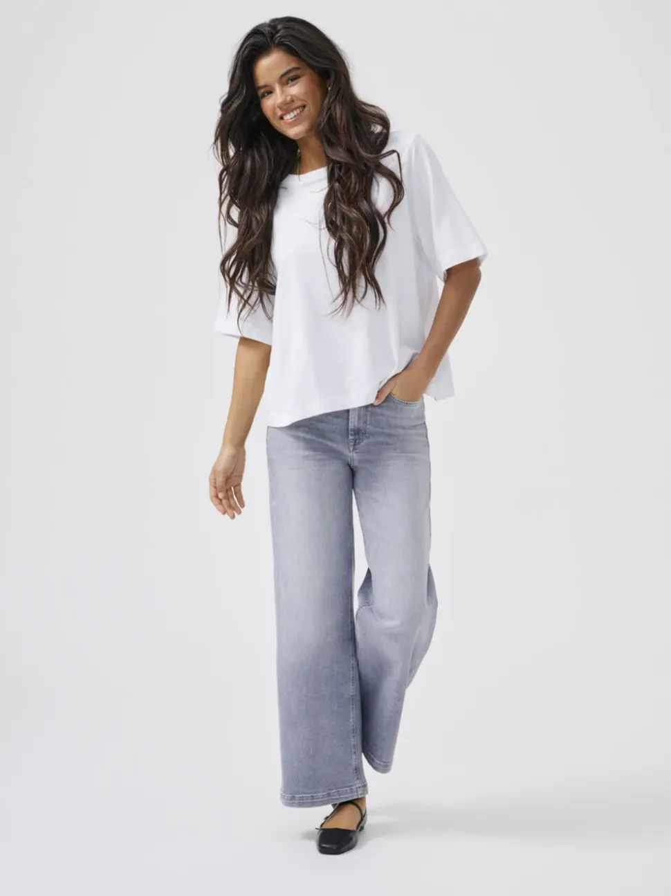 ONLMADISON Vita alta Wide Leg Fit Cropped Jeans