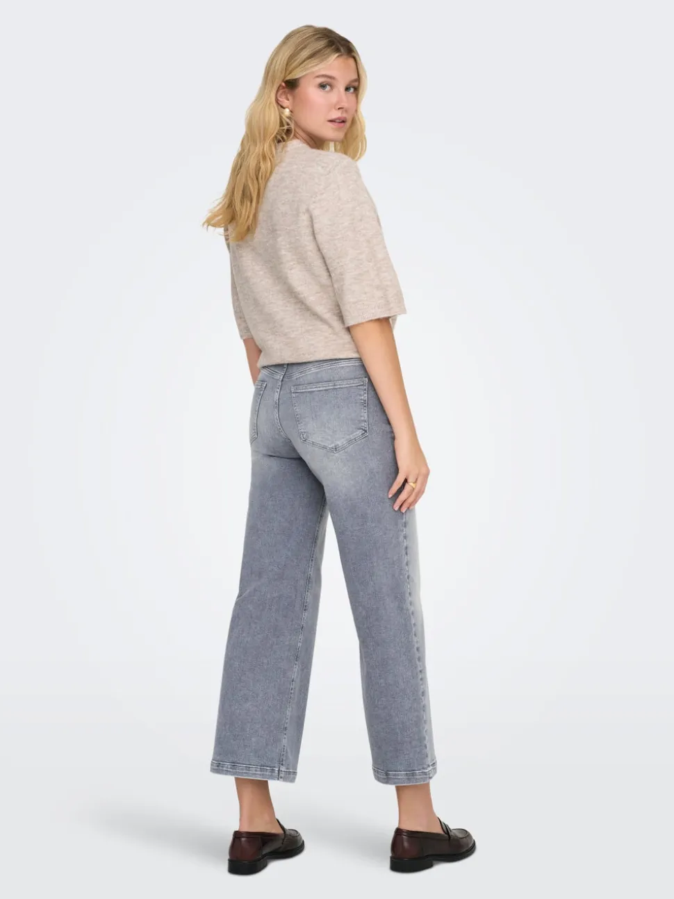 ONLMADISON Vita alta Wide Leg Fit Cropped Jeans