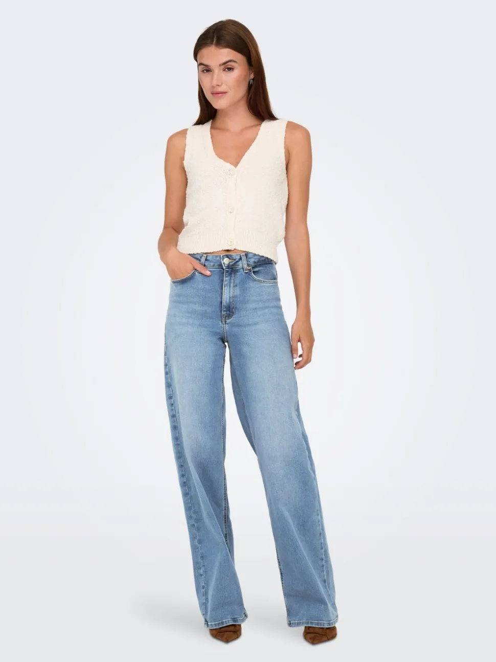 ONLMADISON Vita alta Wide Leg Fit Jeans