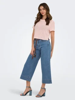 ONLMADISON Vita alta Wide Leg Fit Cropped Jeans