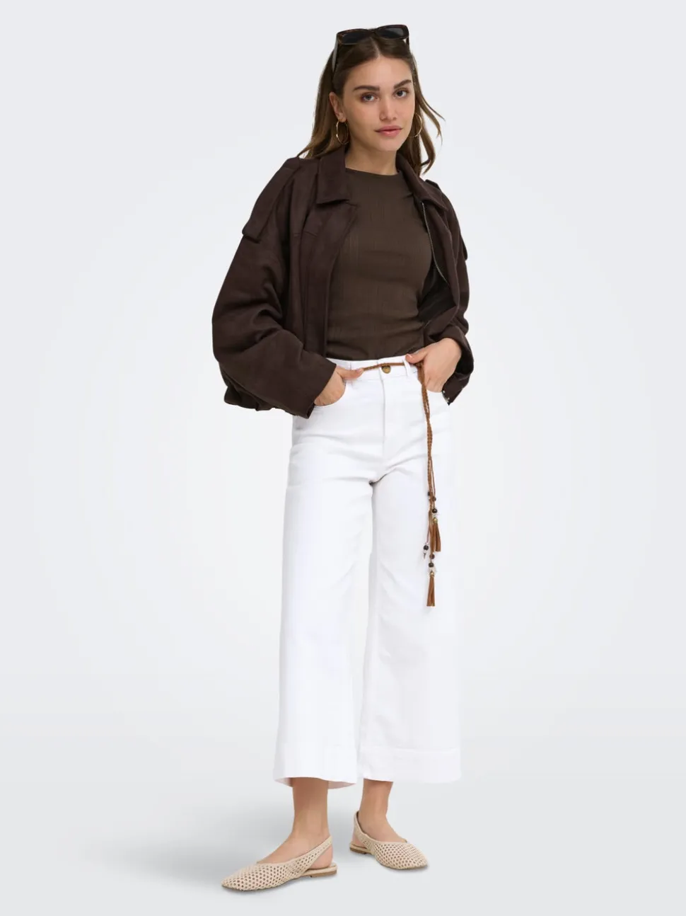 ONLMADISON Vita alta Wide Leg Fit Cropped Jeans