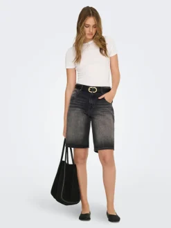 ONLMATE Vita media Baggy Fit Bermuda in jeans