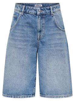 ONLMATE Vita media Baggy Fit Bermuda in jeans