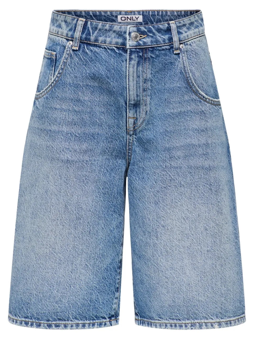 ONLMATE Vita media Baggy Fit Bermuda in jeans