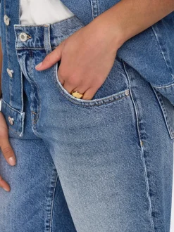 ONLMATE Vita media Baggy Fit Bermuda in jeans