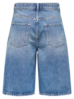ONLMATE Vita media Baggy Fit Bermuda in jeans