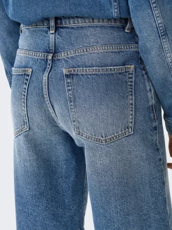 ONLMATE Vita media Baggy Fit Bermuda in jeans