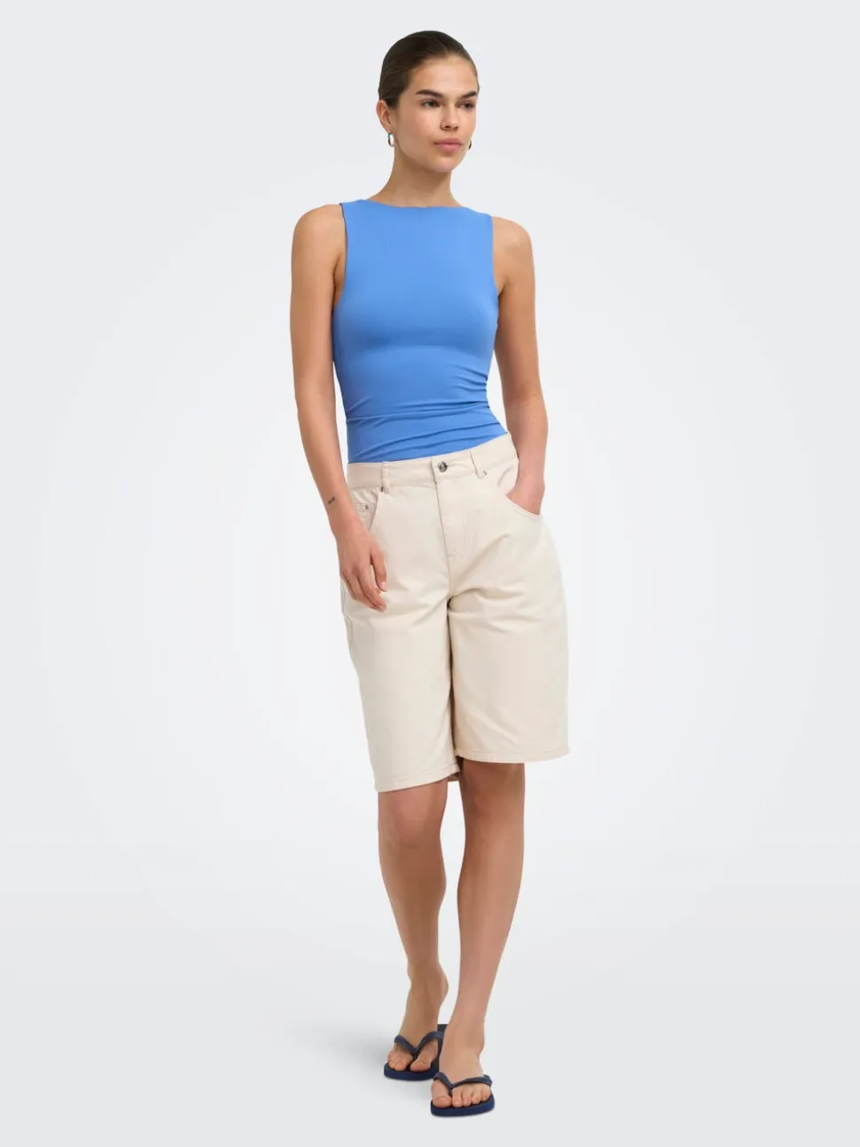ONLMATE-SILLA Loose Fit Bermuda in jeans