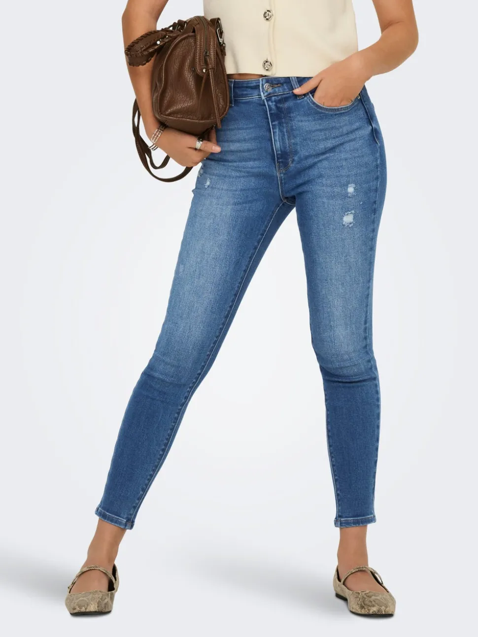ONLMILA Vita alta Skinny Fit Lunghezza alla caviglia Jeans