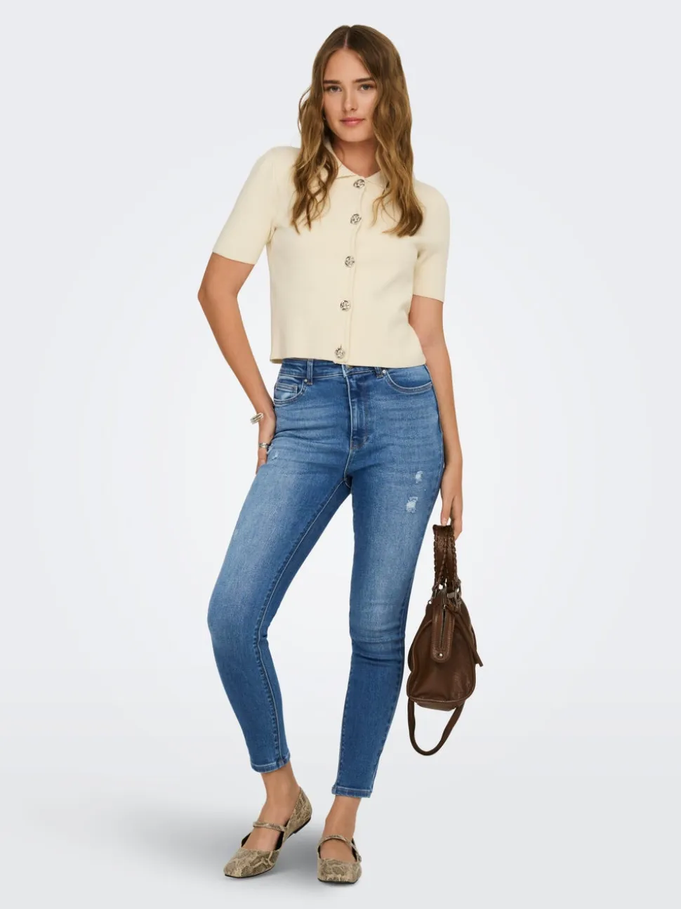 ONLMILA Vita alta Skinny Fit Lunghezza alla caviglia Jeans