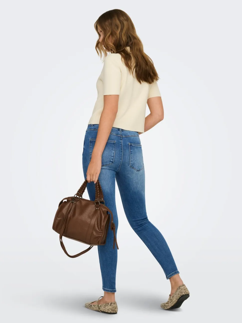 ONLMILA Vita alta Skinny Fit Lunghezza alla caviglia Jeans