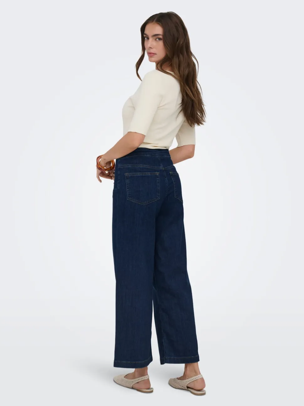 ONLNEW Vita alta Vestibilità ampia - Corto Cropped Jeans
