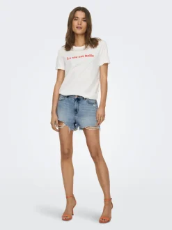 ONLPACY Vita alta Regular Fit Bermuda in jeans