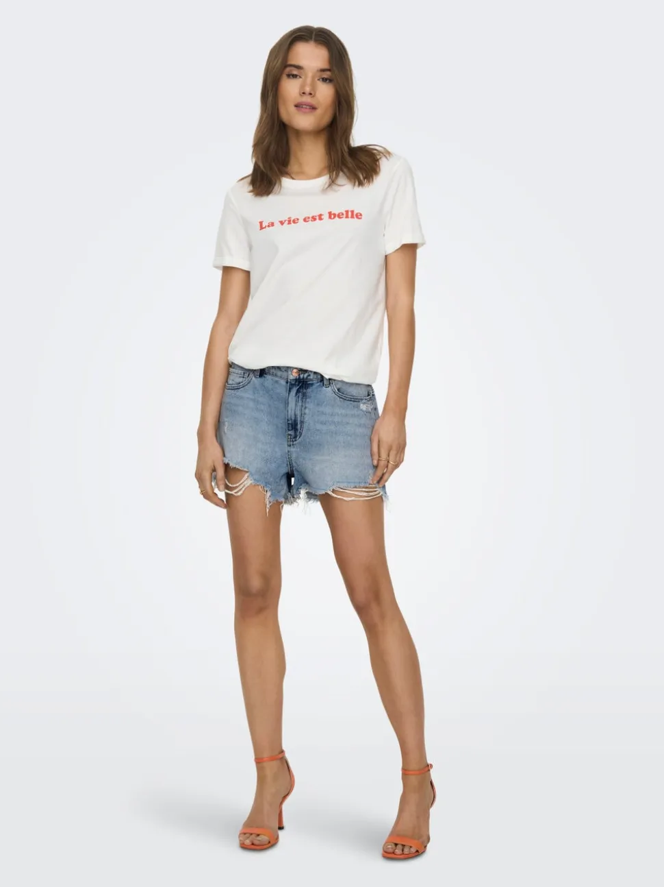 ONLPACY Vita alta Regular Fit Bermuda in jeans