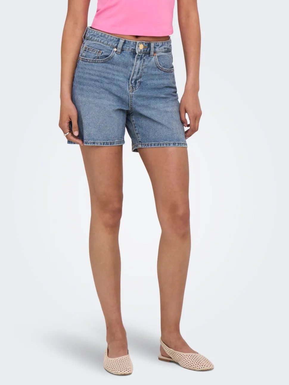 ONLPHINE Vita alta Regular Fit Bermuda in jeans