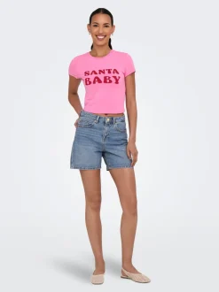 ONLPHINE Vita alta Regular Fit Bermuda in jeans