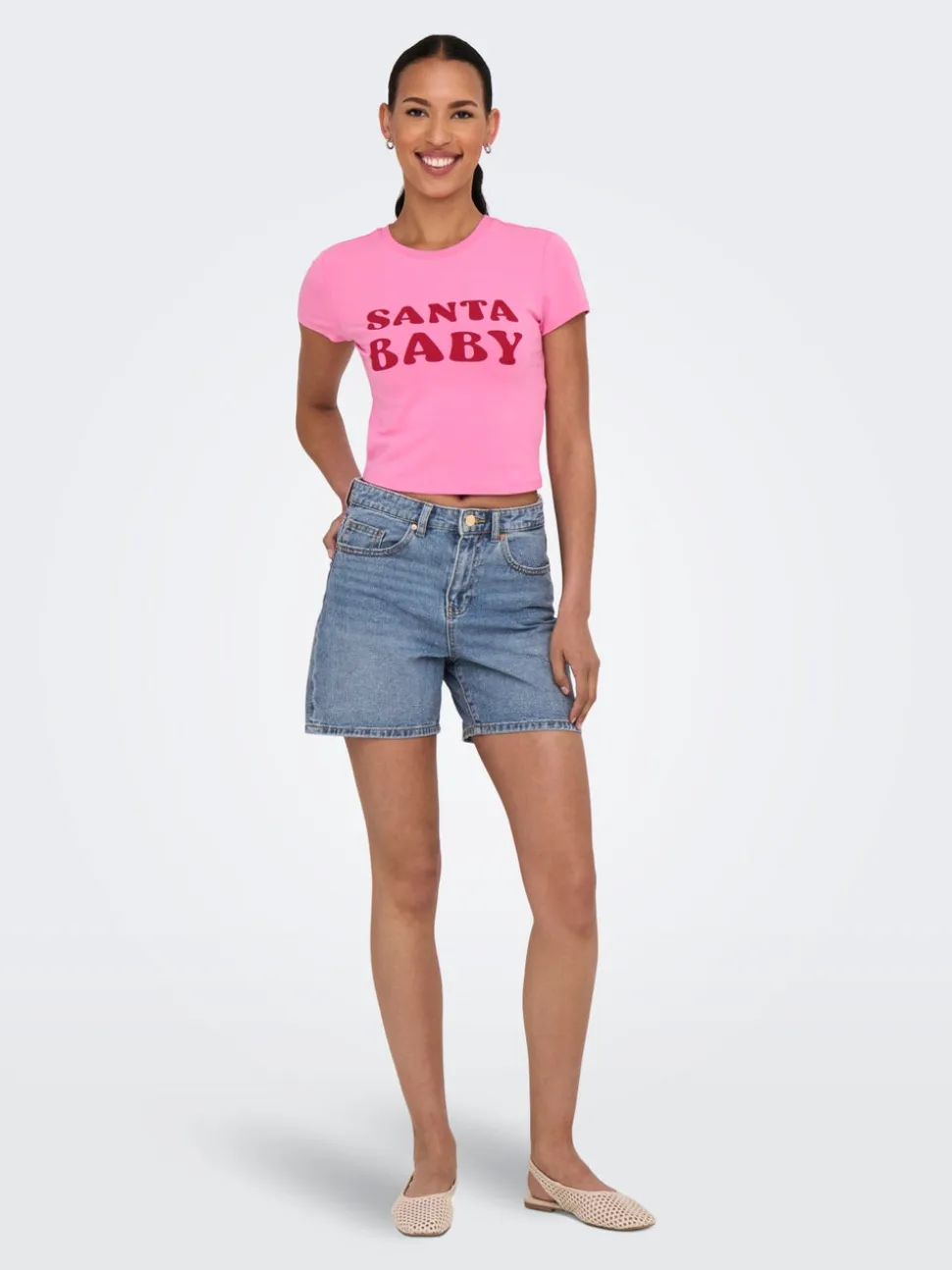 ONLPHINE Vita alta Regular Fit Bermuda in jeans