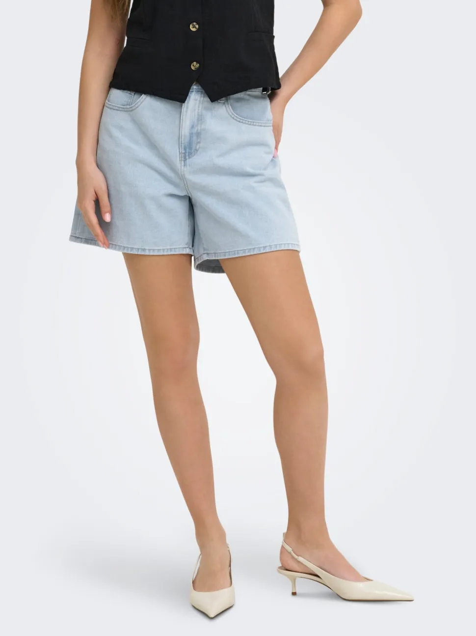 ONLPHINE Vita alta Regular Fit Bermuda in jeans