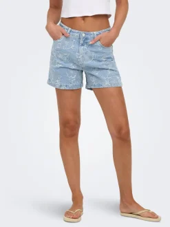 ONLPHINE-AUDE Vita alta Regular Fit Bermuda in jeans