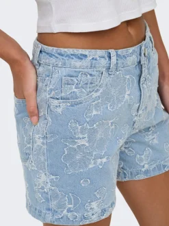 ONLPHINE-AUDE Vita alta Regular Fit Bermuda in jeans