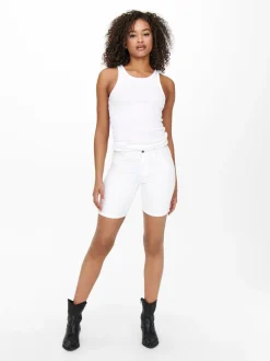 ONLRAIN Vita media Bodycon Fit Bermuda in jeans