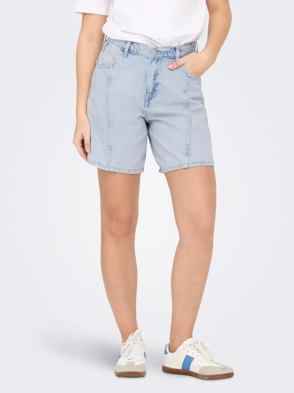ONLREBECCA Vita media Regular Fit Bermuda in jeans