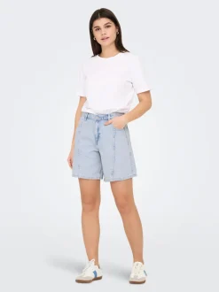 ONLREBECCA Vita media Regular Fit Bermuda in jeans