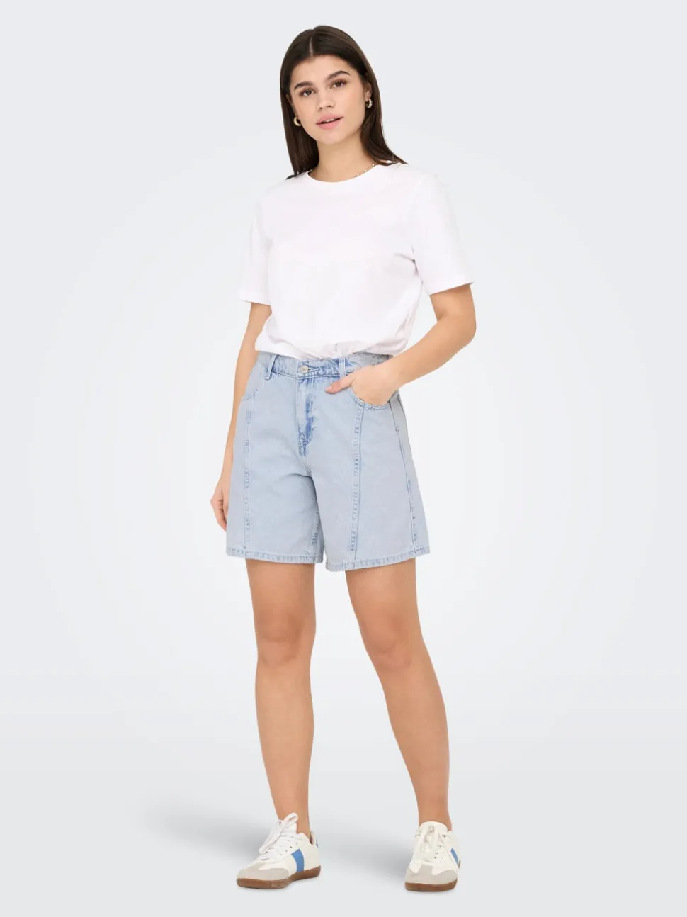 ONLREBECCA Vita media Regular Fit Bermuda in jeans