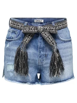 ONLROBYN Vita molto alta Straight Fit Bermuda in jeans