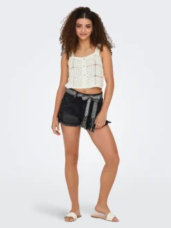 ONLROBYN Vita molto alta Straight Fit Bermuda in jeans