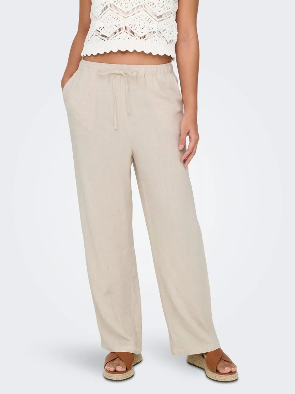ONLSIESTA Straight Fit Lino Pantaloni