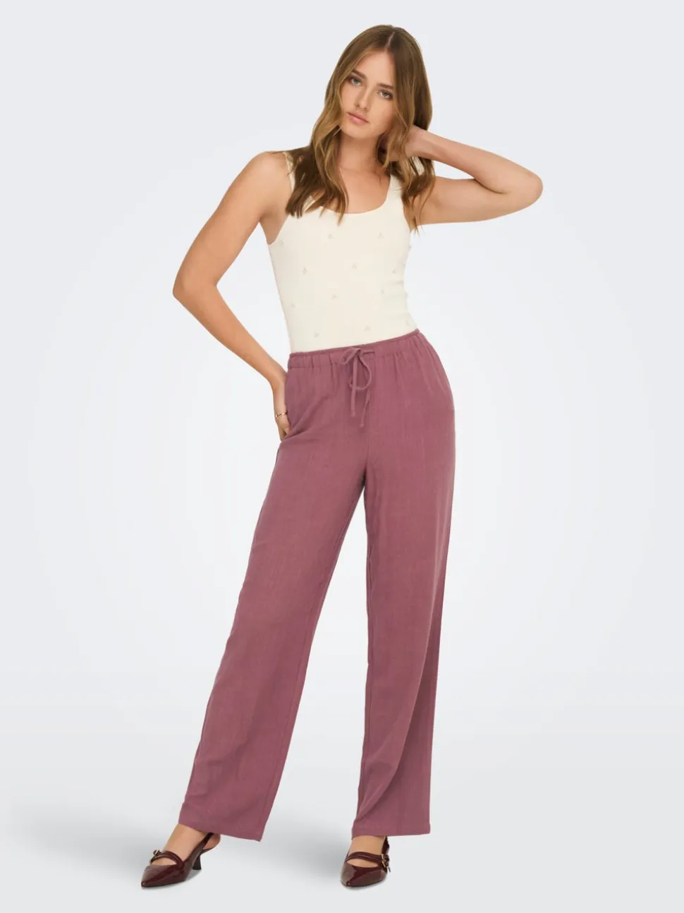 ONLSIESTA Straight Fit Lino Pantaloni