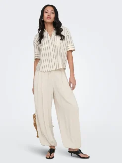 ONLSIESTA Wide Leg Fit Lino Pantaloni a gamba larga