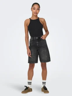 ONLSONNY Vita alta Regular Fit Bermuda in jeans