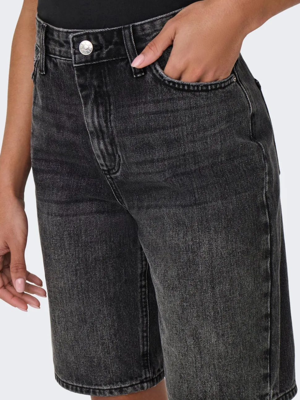 ONLSONNY Vita alta Regular Fit Bermuda in jeans