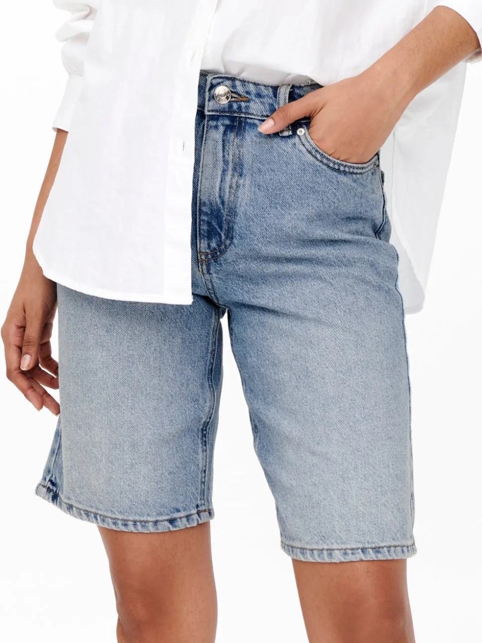 ONLSONNY Vita alta Regular Fit Bermuda in jeans