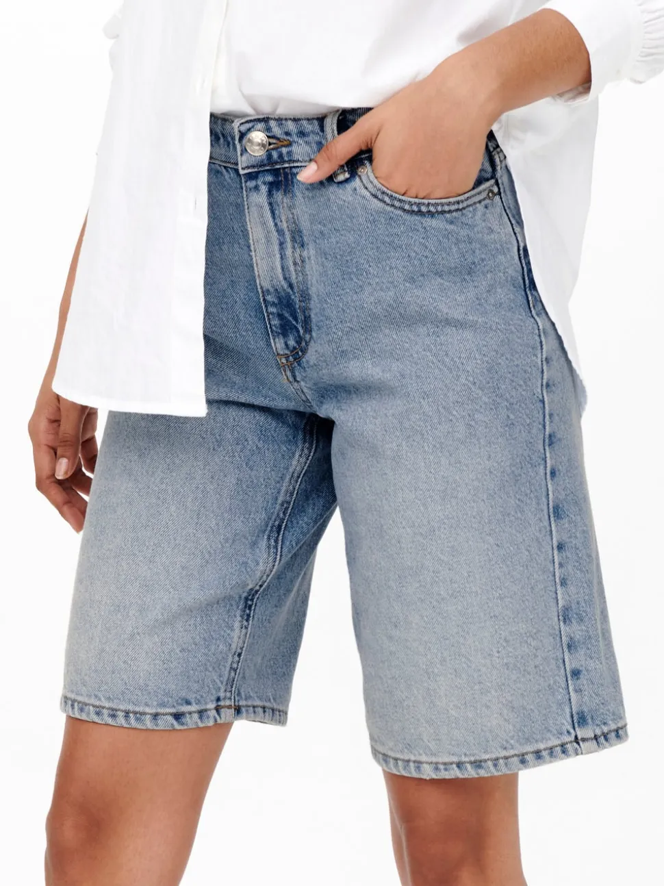 ONLSONNY Vita alta Regular Fit Bermuda in jeans