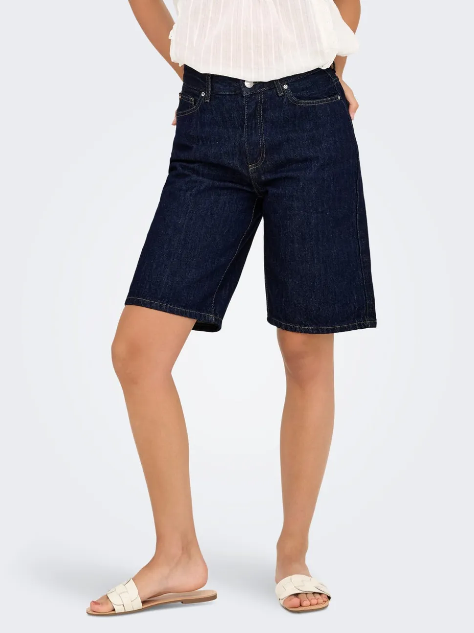ONLSONNY Vita alta Regular Fit Bermuda in jeans