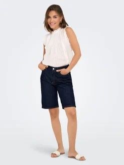 ONLSONNY Vita alta Regular Fit Bermuda in jeans