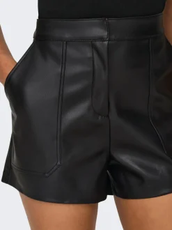 ONLTRICIA Vita media Baggy Fit Pantaloncini in finta pelle