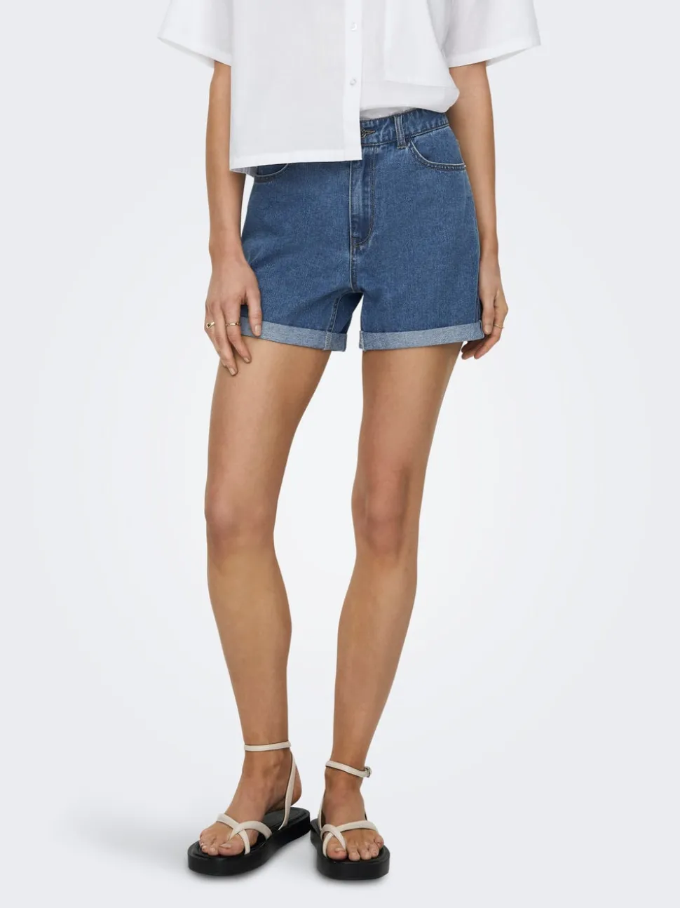 ONLVEGA Vita alta Regular Fit Bermuda in jeans