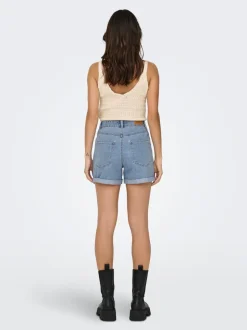 ONLVEGA Vita alta Regular Fit Bermuda in jeans